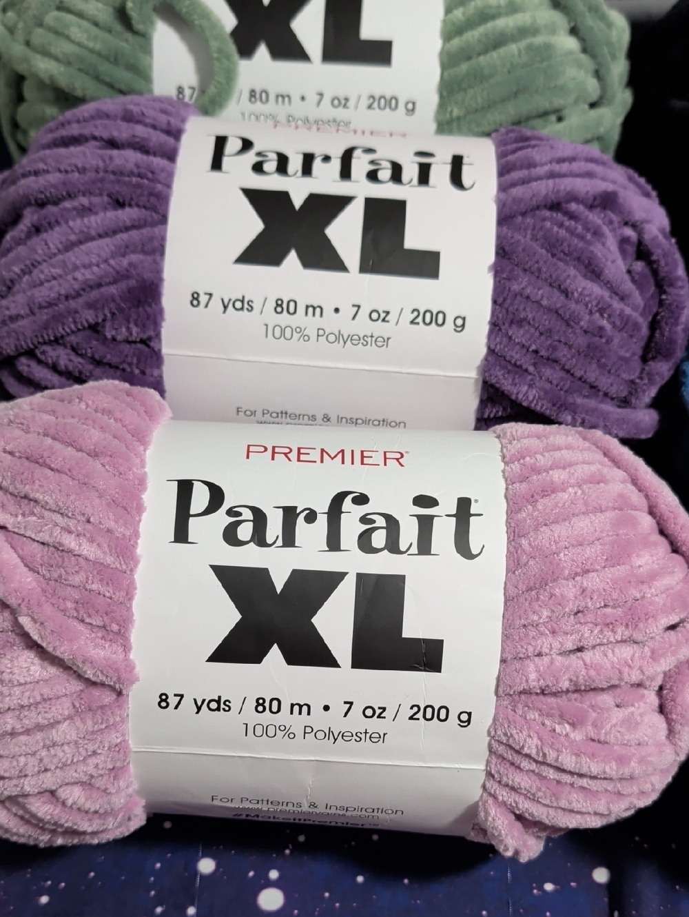 7 Brand New Skeins Premier Parfait XL Chenille Yarn Various Colors Smoke Free - Picture 3 of 10